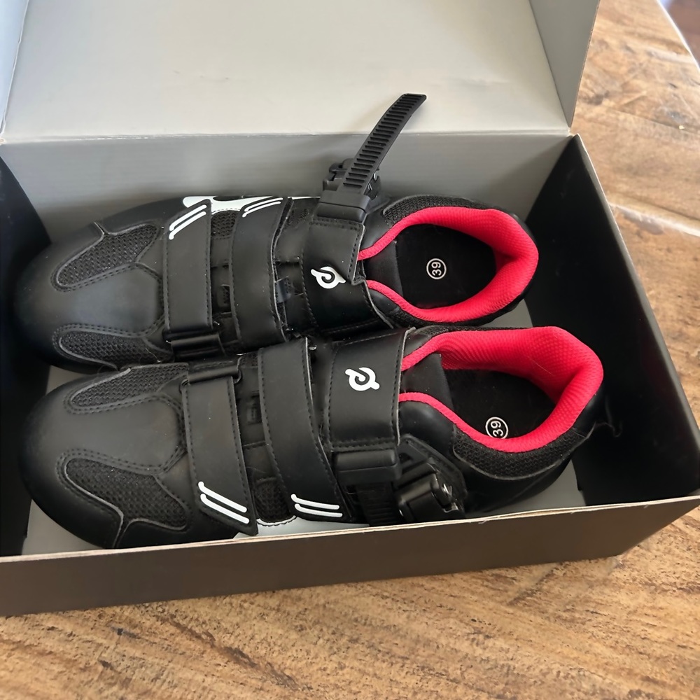 Peloton Black and Pink Athletic Shoes